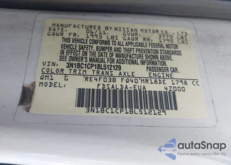 2011 Nissan Versa 1.8S from USA, damaged, VIN 3N1BC1CP1BL512129